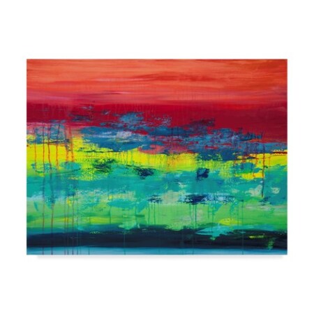 Trademark Fine Art Hilary Winfield 'Lithosphere Red Yellow Green' Canvas Art, 24x32 ALI22952-C2432GG